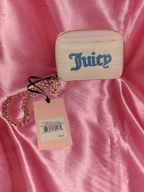 Juicy Couture Pink & Cream Logo Mini Wallet